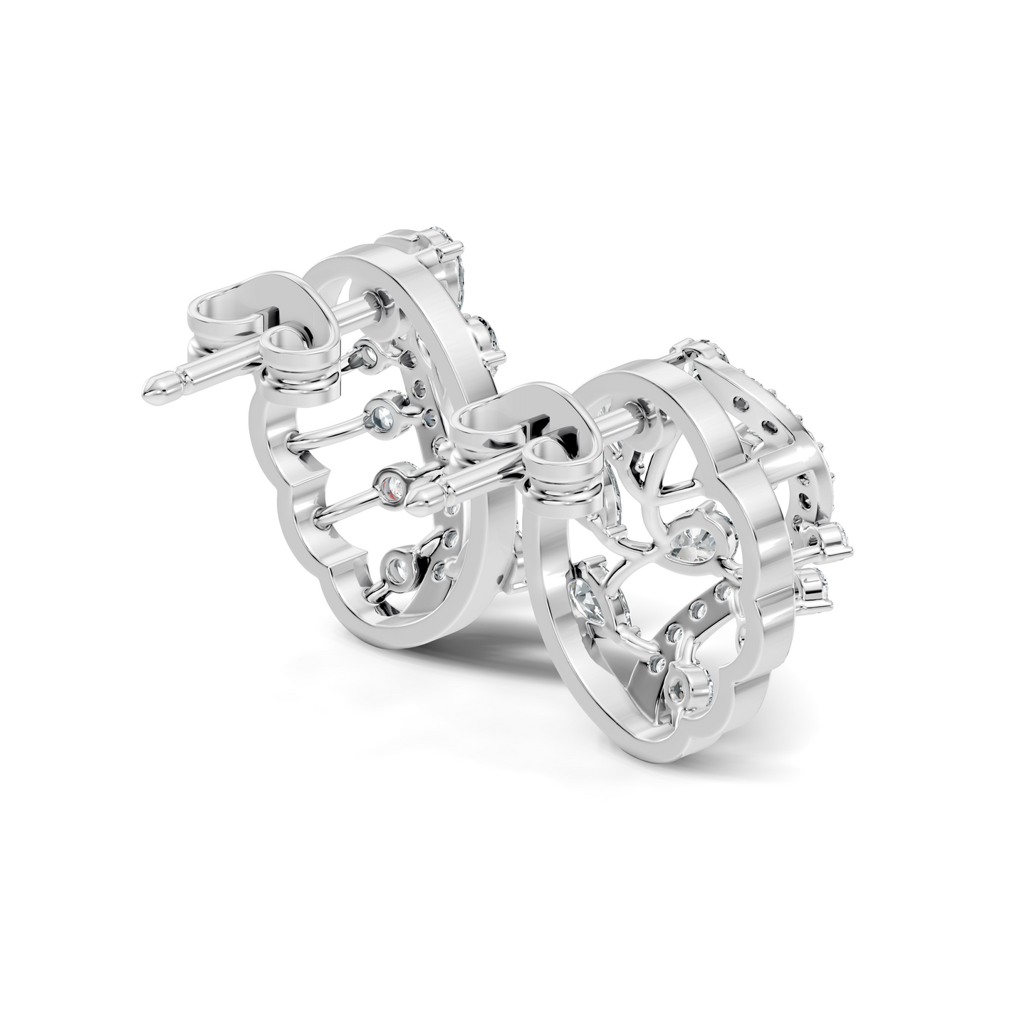 Round And Pear Shape 1.79 Ct Lab Grown & Natural Diamond Women Earrings - HIGHCARAT DIAMONDS