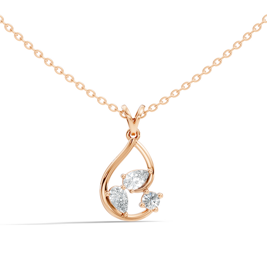 Elegant Pear Cut Lab-Grown Diamond Pendant Stunning Round Diamond Gift for Anniversary - HIGHCARAT DIAMONDS