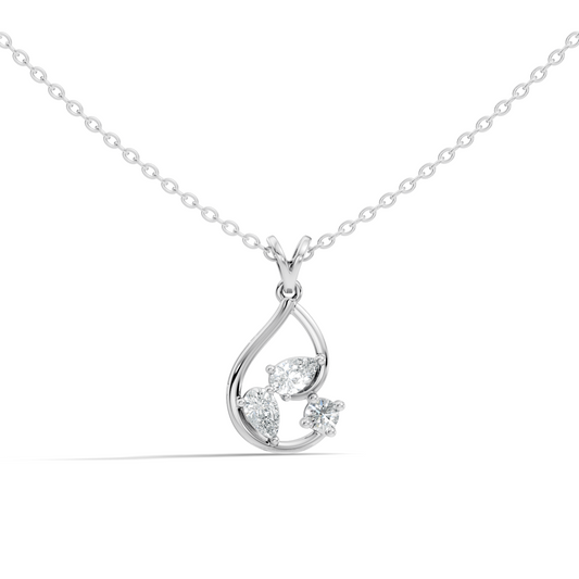 Elegant Pear Cut Lab-Grown Diamond Pendant Stunning Round Diamond Gift for Anniversary - HIGHCARAT DIAMONDS