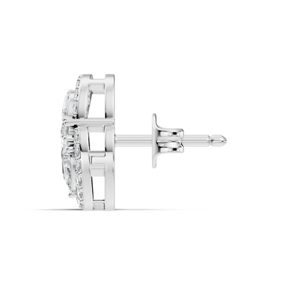 Round, Pear, Marquise Shape 10k Solid White Gold Natural & Lab Grown Diamond Shinning Elegance Earrings Anniversary Gift for Women