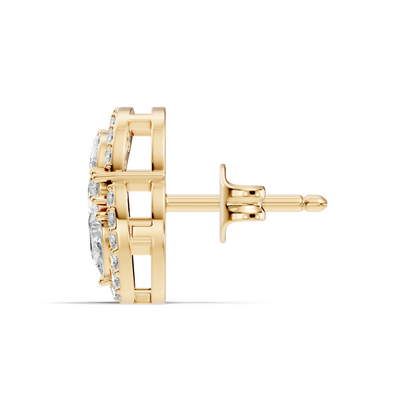 Round, Pear, Marquise Shape 10k Solid White Gold Natural & Lab Grown Diamond Shinning Elegance Earrings Anniversary Gift for Women