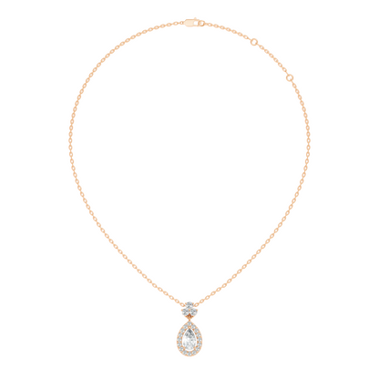 Labgrown Pear Or Round Diamond Sparkling Pendant Halo Diamond Teardrop pendant perfect Anniversary Gift For Women's - HIGHCARAT DIAMONDS