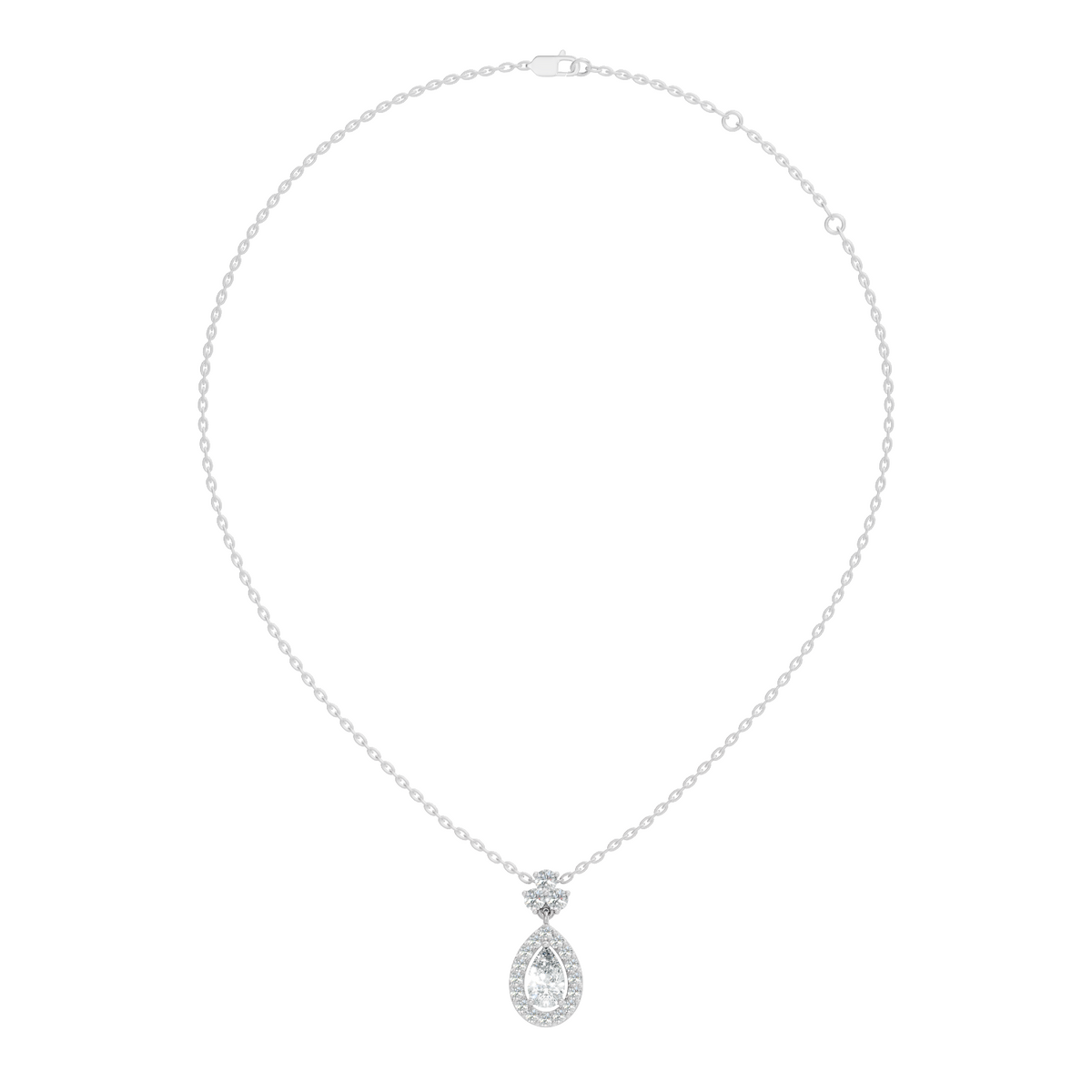 Labgrown Pear Or Round Diamond Sparkling Pendant Halo Diamond Teardrop pendant perfect Anniversary Gift For Women's - HIGHCARAT DIAMONDS