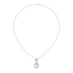 Labgrown Pear Or Round Diamond Sparkling Pendant Halo Diamond Teardrop pendant perfect Anniversary Gift For Women's - HIGHCARAT DIAMONDS