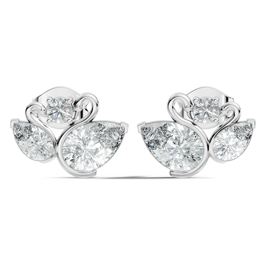 Round & Pear Shape 2.12 Ct Natural & Lab grown Diamond Occasionally Wear diamond Earrings for Women