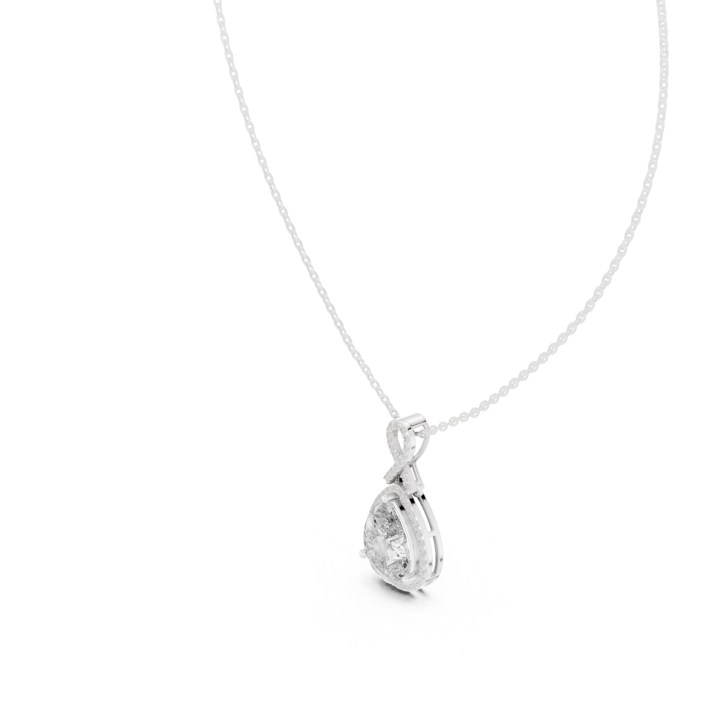 Round & Pear Shape 6.13 Ct Lab Grown very Stunning 14k Solid Rose Gold Diamond Pendant