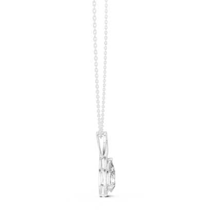 Round & Pear Shape 6.13 Ct Lab Grown very Stunning 14k Solid Rose Gold Diamond Pendant