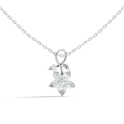 1.24 CT Lab Grown Marquise/Pear Diamond Pendant Floral Inspired Jewelry In 14K Solid Gold - HIGHCARAT DIAMONDS