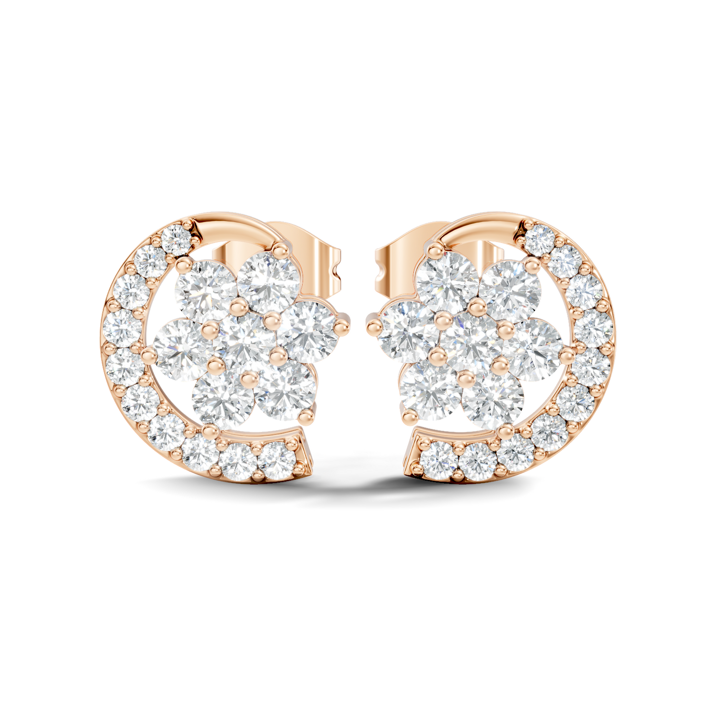 Vintage Round Cut White Colorless Diamond Elegant Stunning Antique Bridesmaid Stud Earring For Women's - HIGHCARAT DIAMONDS