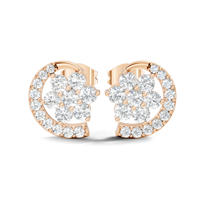Vintage Round Cut White Colorless Diamond Elegant Stunning Antique Bridesmaid Stud Earring For Women's - HIGHCARAT DIAMONDS