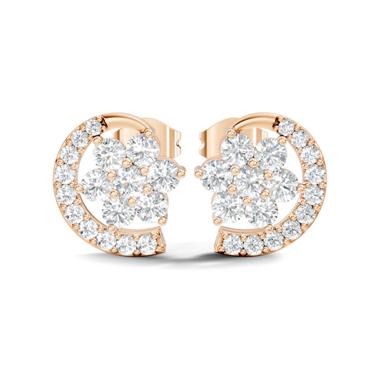Vintage Round Cut White Colorless Diamond Elegant Stunning Antique Bridesmaid Stud Earring For Women's - HIGHCARAT DIAMONDS