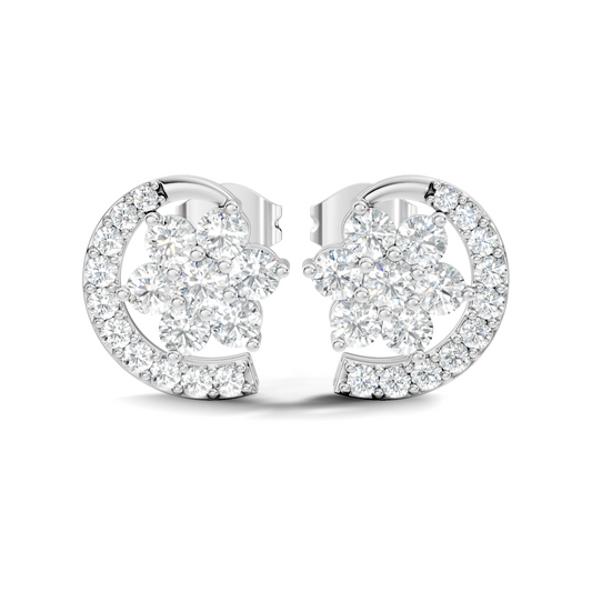 Vintage Round Cut White Colorless Diamond Elegant Stunning Antique Bridesmaid Stud Earring For Women's - HIGHCARAT DIAMONDS