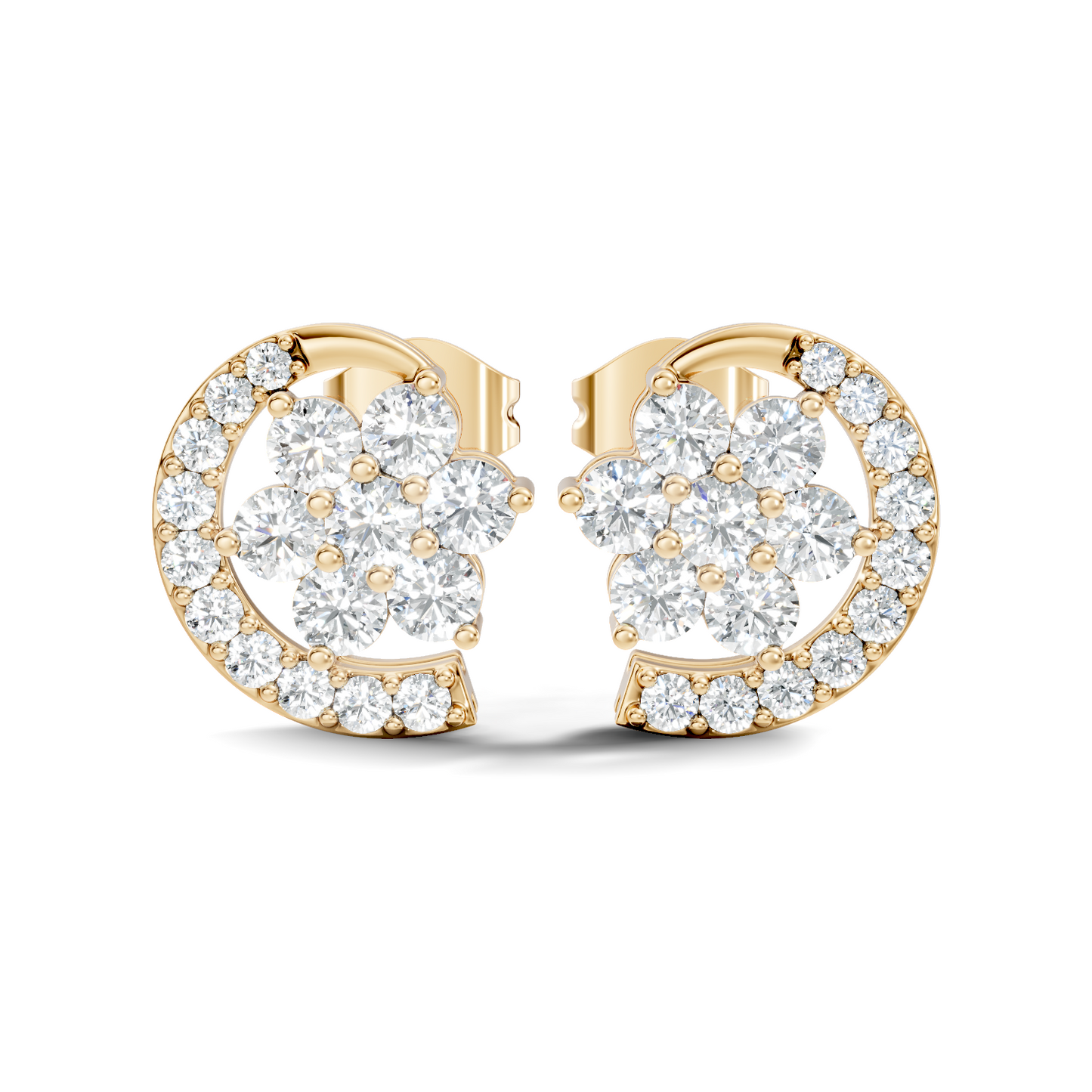 Vintage Round Cut White Colorless Diamond Elegant Stunning Antique Bridesmaid Stud Earring For Women's - HIGHCARAT DIAMONDS
