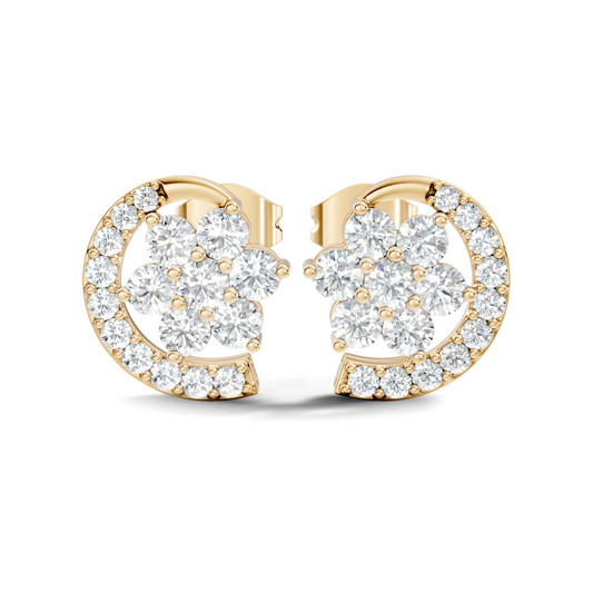 Vintage Round Cut White Colorless Diamond Elegant Stunning Antique Bridesmaid Stud Earring For Women's - HIGHCARAT DIAMONDS
