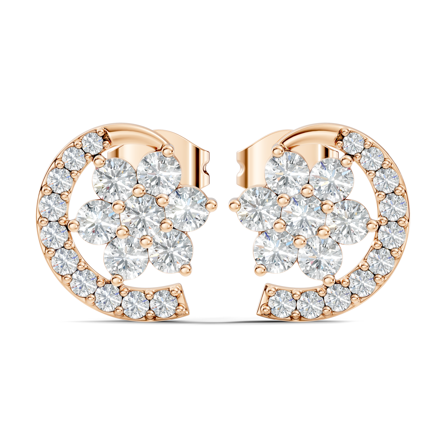 Vintage Round Cut White Colorless Diamond Elegant Stunning Antique Bridesmaid Stud Earring For Women's - HIGHCARAT DIAMONDS