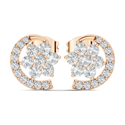Vintage Round Cut White Colorless Diamond Elegant Stunning Antique Bridesmaid Stud Earring For Women's - HIGHCARAT DIAMONDS