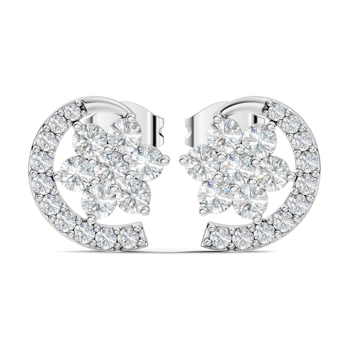 Vintage Round Cut White Colorless Diamond Elegant Stunning Antique Bridesmaid Stud Earring For Women's - HIGHCARAT DIAMONDS