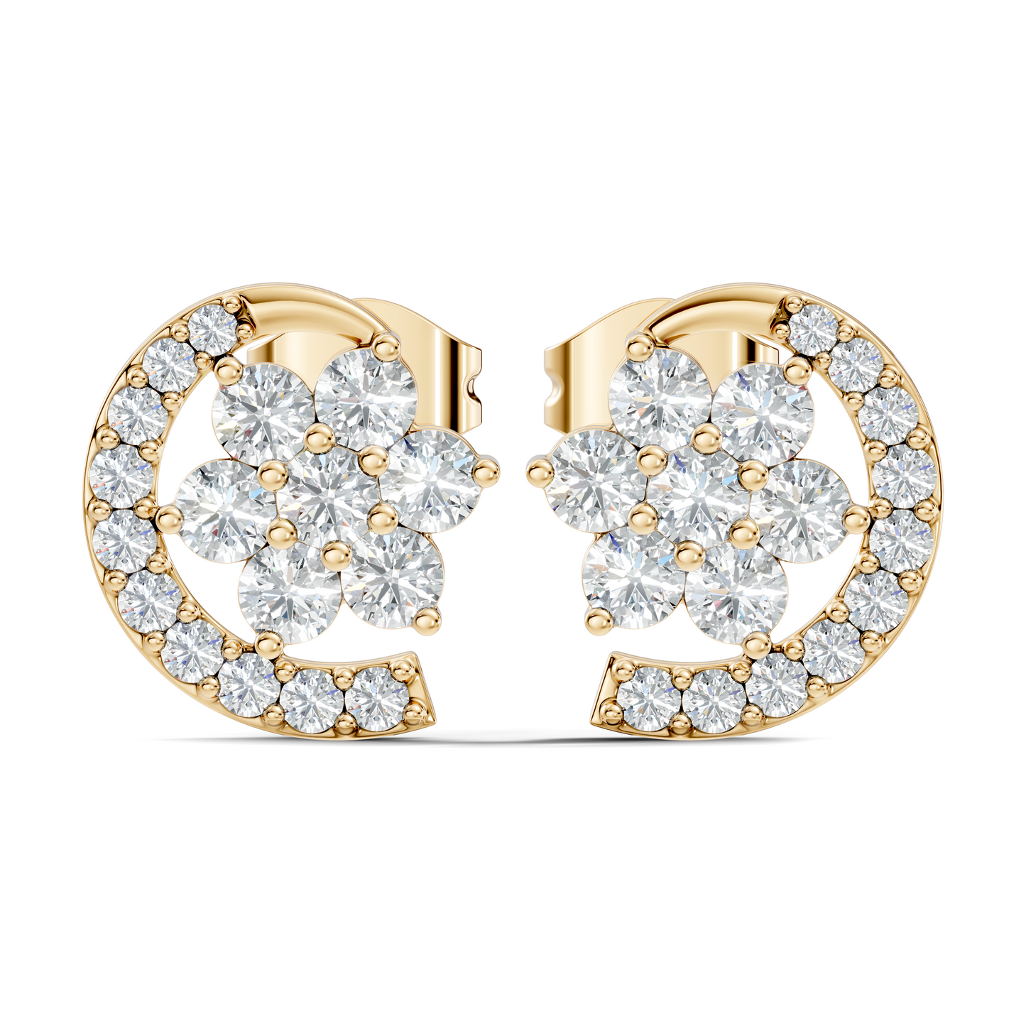 Vintage Round Cut White Colorless Diamond Elegant Stunning Antique Bridesmaid Stud Earring For Women's - HIGHCARAT DIAMONDS