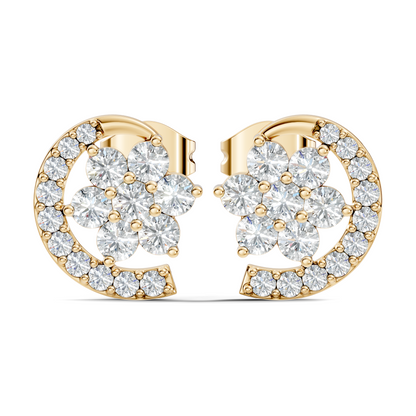 Vintage Round Cut White Colorless Diamond Elegant Stunning Antique Bridesmaid Stud Earring For Women's - HIGHCARAT DIAMONDS