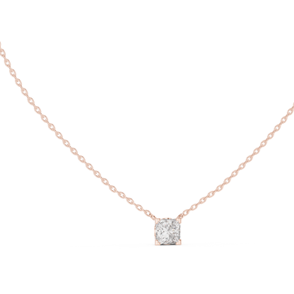 Solitaire Princess Cut Langrown Sparkling Diamond Pendant For Her In 14K Solid Gold - HIGHCARAT DIAMONDS