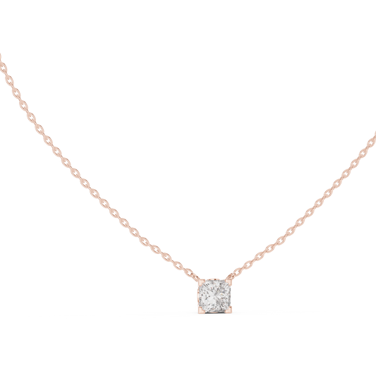 Solitaire Princess Cut Langrown Sparkling Diamond Pendant For Her In 14K Solid Gold - HIGHCARAT DIAMONDS