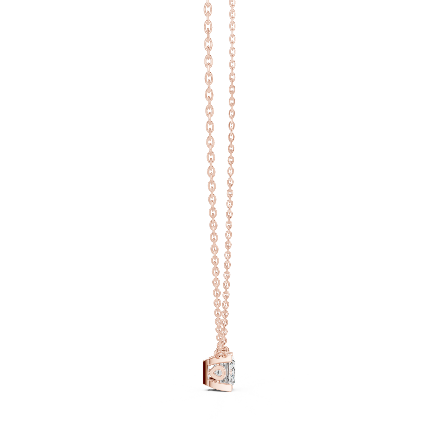 Solitaire Princess Cut Langrown Sparkling Diamond Pendant For Her In 14K Solid Gold - HIGHCARAT DIAMONDS
