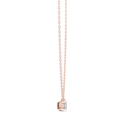 Solitaire Princess Cut Langrown Sparkling Diamond Pendant For Her In 14K Solid Gold - HIGHCARAT DIAMONDS