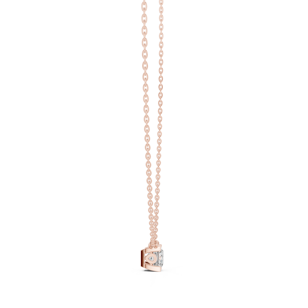 Round Lab Grown Diamond Pendant Close-Up Facet Details