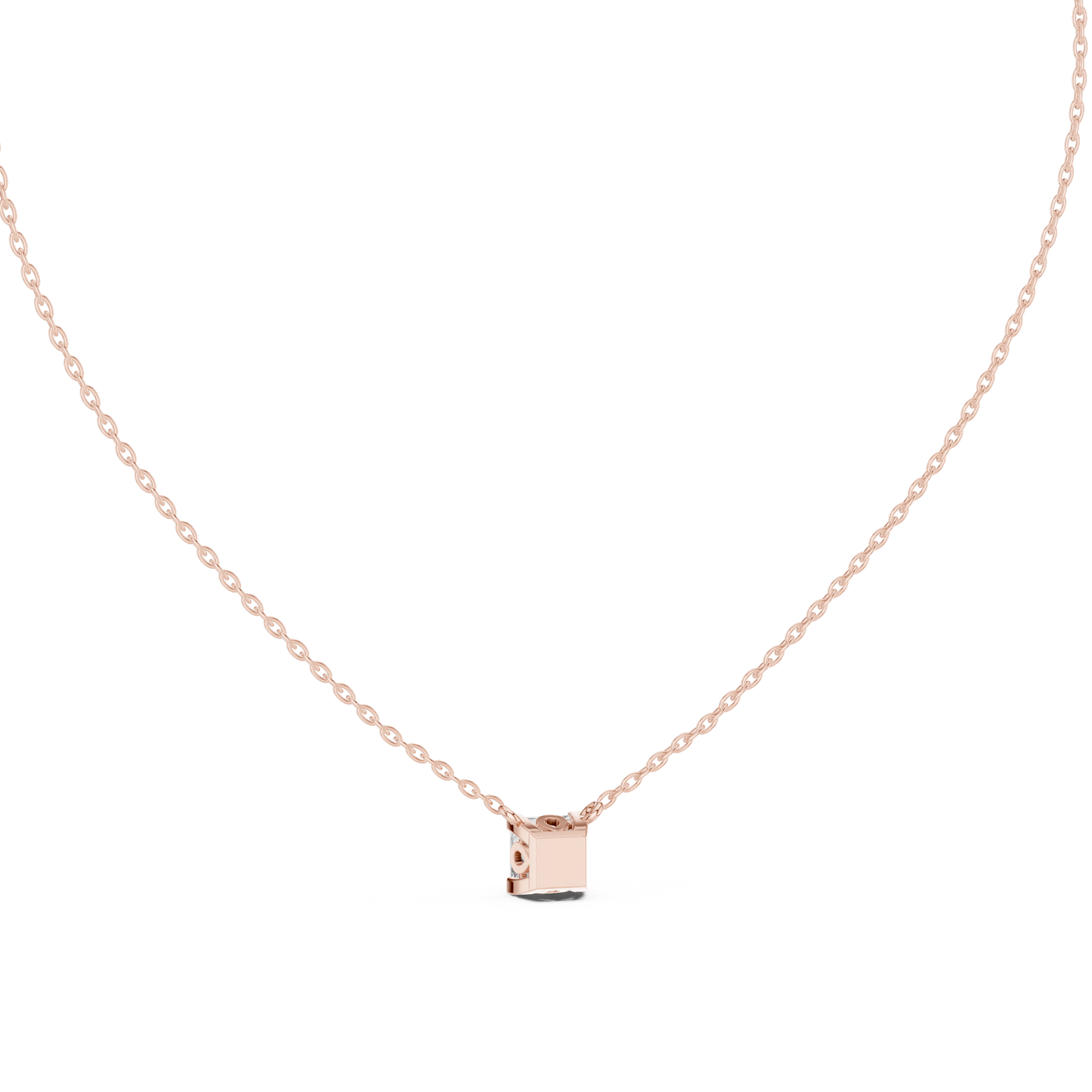 Solitaire Princess Cut Langrown Sparkling Diamond Pendant For Her In 14K Solid Gold - HIGHCARAT DIAMONDS