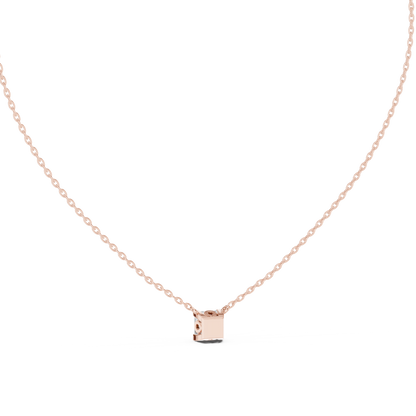 Solitaire Princess Cut Langrown Sparkling Diamond Pendant For Her In 14K Solid Gold - HIGHCARAT DIAMONDS