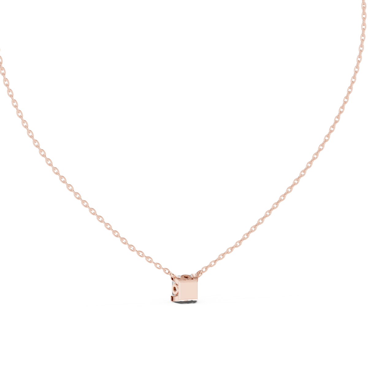 Round Prong Set White Gold Solitaire Diamond Pendant Alternate Angle