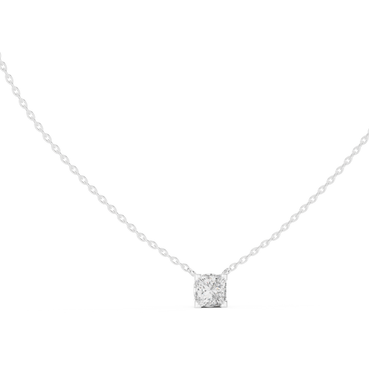 Solitaire Princess Cut Langrown Sparkling Diamond Pendant For Her In 14K Solid Gold - HIGHCARAT DIAMONDS