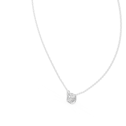 Solitaire Princess Cut Langrown Sparkling Diamond Pendant For Her In 14K Solid Gold - HIGHCARAT DIAMONDS