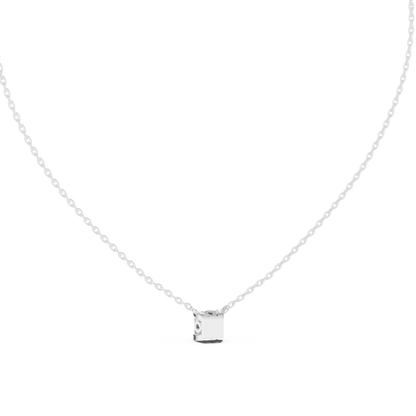 Solitaire Princess Cut Langrown Sparkling Diamond Pendant For Her In 14K Solid Gold - HIGHCARAT DIAMONDS