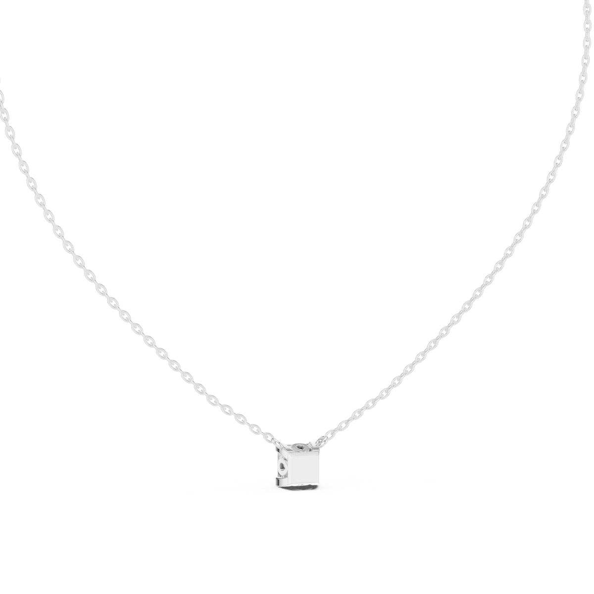 Round Prong Set Lab Grown Diamond Pendant Angled Perspective