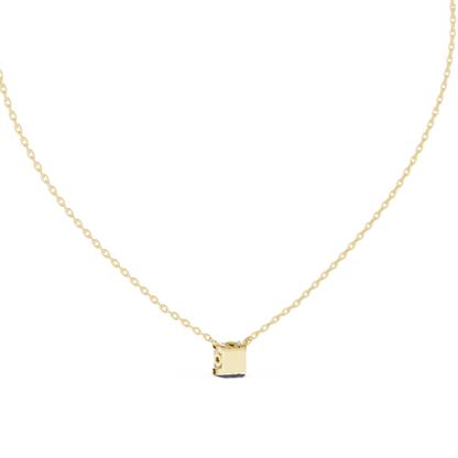 Solitaire Princess Cut Langrown Sparkling Diamond Pendant For Her In 14K Solid Gold - HIGHCARAT DIAMONDS