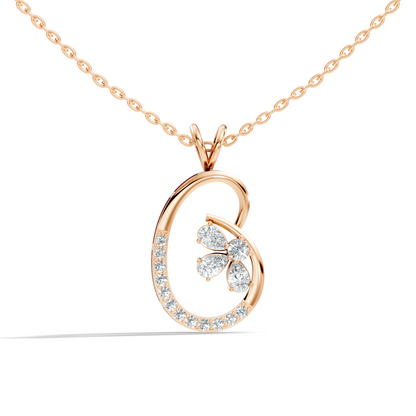 Lab-Grown Diamond Butterfly Cut Pendant 14K Rose Gold Necklace Elegant Jewelry - HIGHCARAT DIAMONDS
