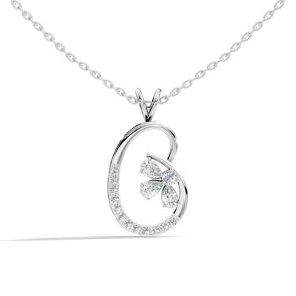 Lab-Grown Diamond Butterfly Cut Pendant 14K Rose Gold Necklace Elegant Jewelry - HIGHCARAT DIAMONDS