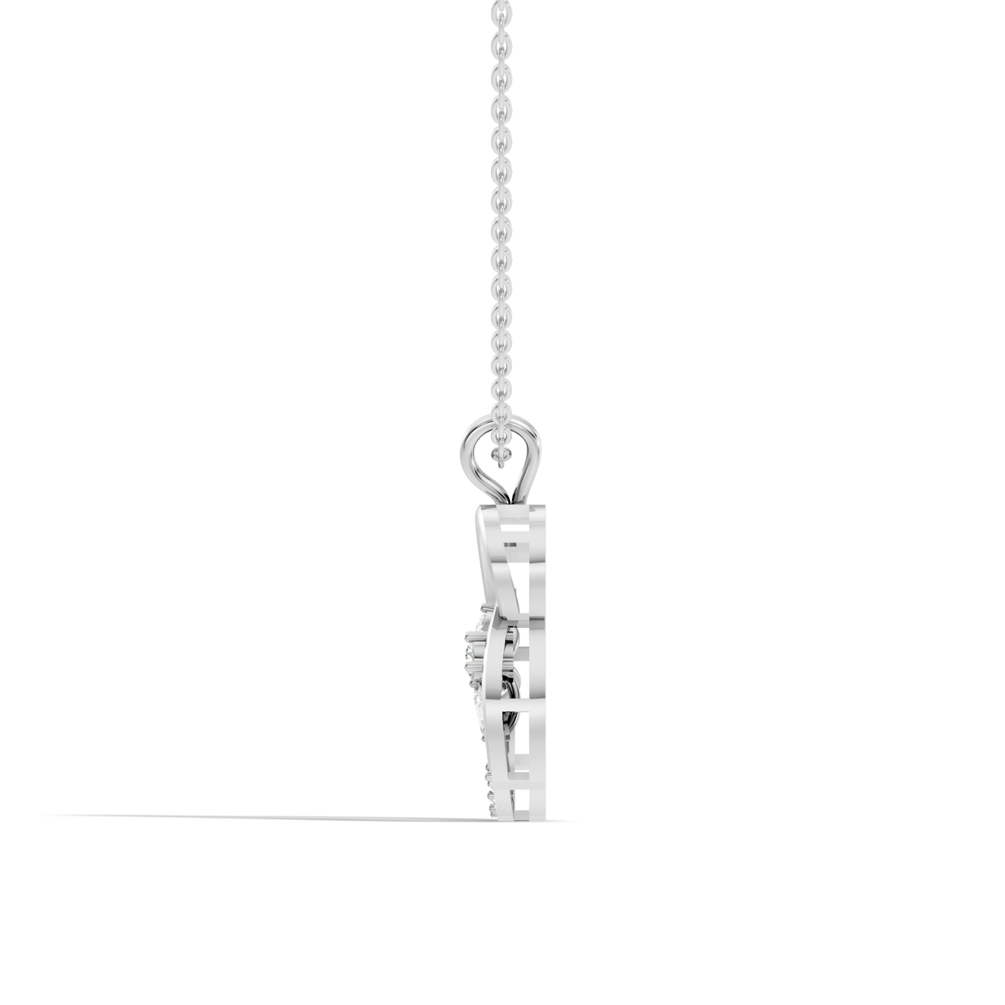 Lab-Grown Diamond Butterfly Cut Pendant 14K Rose Gold Necklace Elegant Jewelry - HIGHCARAT DIAMONDS