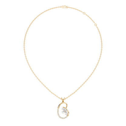 Lab-Grown Diamond Butterfly Cut Pendant 14K Rose Gold Necklace Elegant Jewelry - HIGHCARAT DIAMONDS