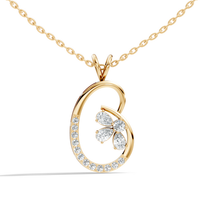 Lab-Grown Diamond Butterfly Cut Pendant 14K Rose Gold Necklace Elegant Jewelry - HIGHCARAT DIAMONDS