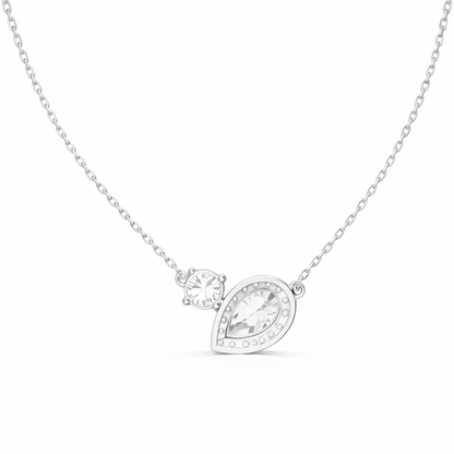 Round & Pear Shape 2.71 Ct 14k Solid Rose Gold Shinning New Classic Diamond Pendant For Her - HIGHCARAT DIAMONDS