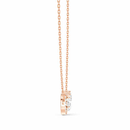 Round & Pear Shape 2.71 Ct 14k Solid Rose Gold Shinning New Classic Diamond Pendant For Her - HIGHCARAT DIAMONDS
