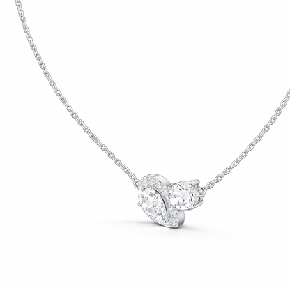 Round & Pear Shape 2.71 Ct 14k Solid Rose Gold Shinning New Classic Diamond Pendant For Her - HIGHCARAT DIAMONDS