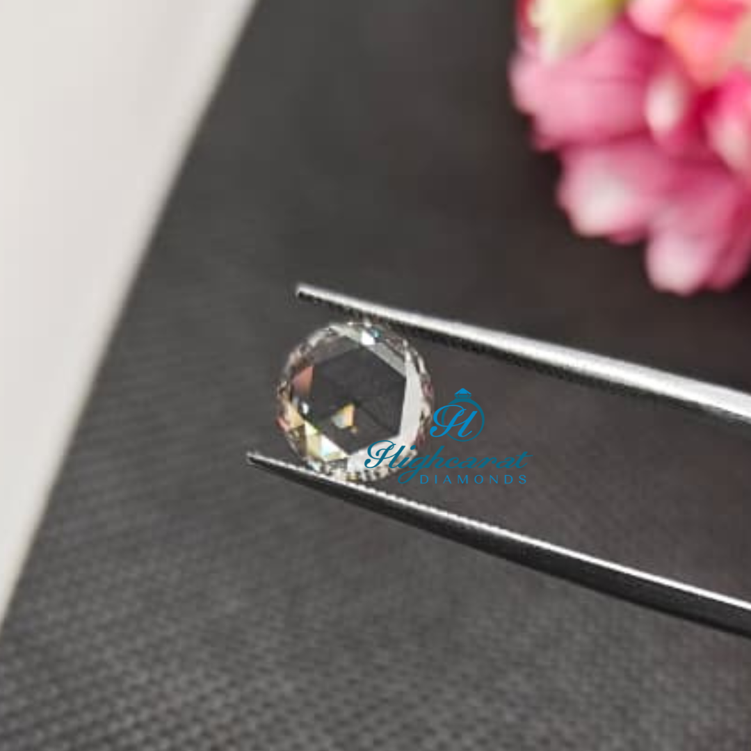 Rose Cut IGI Certified Round Shape Lab Grown Diamond, Custom Eco Friendly Diamond for Wedding Rings and Diamond for Custom Engagement Ring - HIGHCARAT DIAMONDS