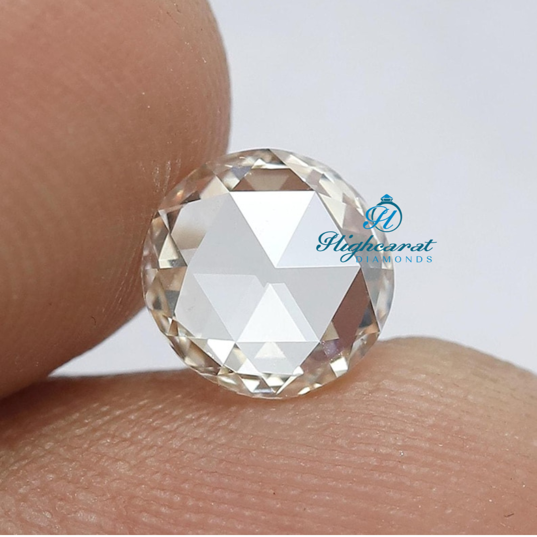 Rose Cut IGI Certified Round Shape Lab Grown Diamond, Custom Eco Friendly Diamond for Wedding Rings and Diamond for Custom Engagement Ring - HIGHCARAT DIAMONDS