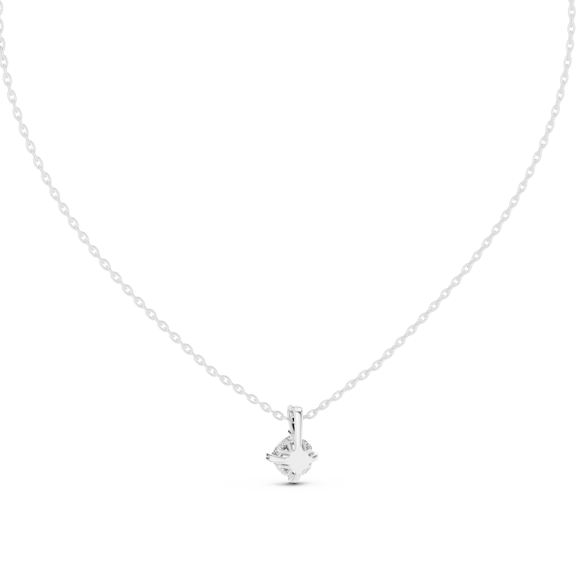Four Prong Lab Grown Diamond Pendant Side Profile Showing Setting