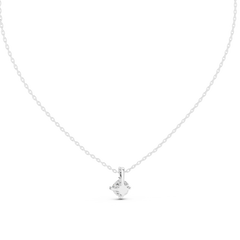 Four Prong Lab Grown Diamond Pendant Side Profile Showing Setting