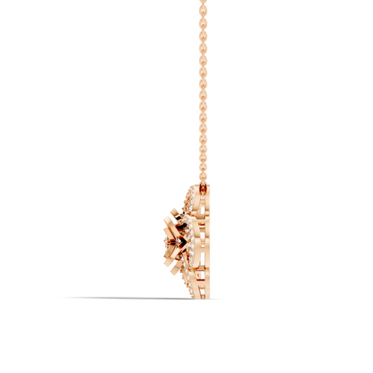 Round Shape 14k Solid Gold Natural-Lab Grown Diamond Elegance New Stlye Pendant For Women