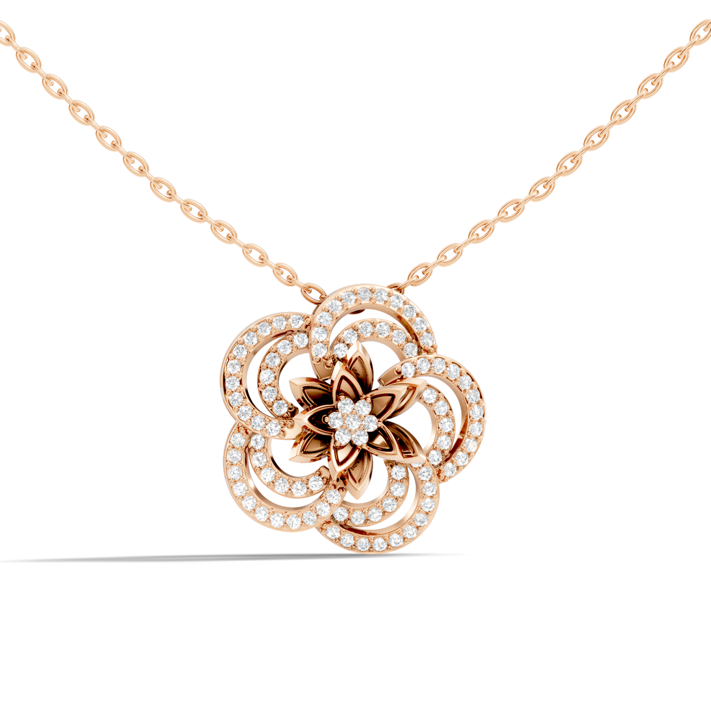 Round Shape 14k Solid Gold Natural-Lab Grown Diamond Elegance New Stlye Pendant For Women